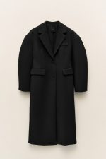 Imelda coat - black coat, spring coat, lumina coat, 80s coat, μαυρο παλτο, ανοιξιατικο παλτο, λουμινα παλτο , παλτο με εντονους ωμους