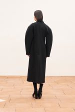 Imelda coat - black coat, spring coat, lumina coat, 80s coat, μαυρο παλτο, ανοιξιατικο παλτο, λουμινα παλτο , παλτο με εντονους ωμους