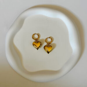 dorina gold - heart earrings, hoop earrings, gold earrings, σκουλαρικια καρδια, σκουλαρικι8α κρι8κοι, χρυσα σκουλαρικια