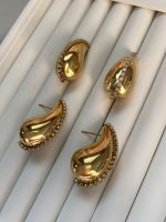 Eliott - gold earrings, stainless steel earrings, teardrop earrings, χρυσα σκουλαρικια, σκουλαρικια ατσαλι,κ σκουλαρικια σταγονα