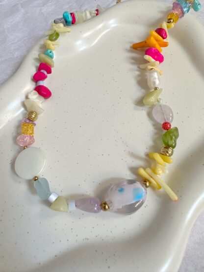 Marsha - summer necklace, handmade necklace, colourful necklace, καλοκαιρινο κολιε, χειροποιητο κολιε, κολιε με χαντρες, κολιε με χρωματα