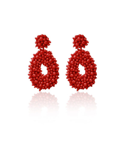 Kendra - summer earrings, bead earrings, handmade earrings, red earrings, καλοκαιρινα σκουλαρικια, χειροποιητα σκουλαρικια, κόκκινα σκουλαρικια, σκουλαρικια με χαντρες