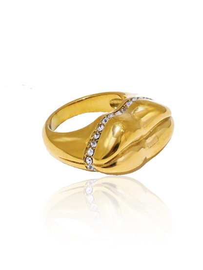 lippy - gold ring, mouth ring , lips rings. χρυσο δαχτυλιδι, δαχτυλιδι στομα