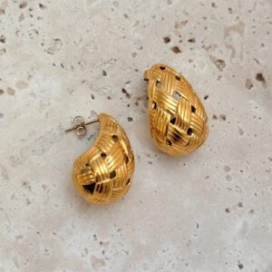 Roseanne - gold earrings, stud earrings, stainless steel earrings, teradrop earrings, χρυσα σκουλαρικια, σκουλαρικια σταγονα, σκουλαρικια καρφι, σκουλαρικια ατσαλια