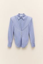 Anna shirt - lumina shirt, blue shirt, shirt with shoulderpads, striped shirt,λουμινα πουκαμισο, μπλε πουκαμισο, ριγε πουκαμισο ,πουκαμισο με βατες
