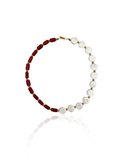 Meela - handmade necklace, summer necklace, pearl necklace, χειροποιητο κολιε , καλοκαιρινο κολιε, κολιε χαντρες