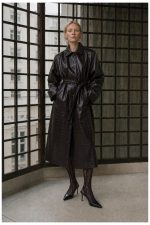 Lena faux leather trench