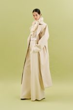 Celeste trench coat - cream trench coat, eco leather trench coat, long trench coat, lumina trench coat, καπαρτινα μπεζ, καπαρντινα δερματινη ,καπαρρντινα lumina