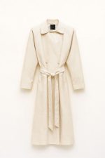 Celeste trench coat - cream trench coat, eco leather trench coat, long trench coat, lumina trench coat, καπαρτινα μπεζ, καπαρντινα δερματινη ,καπαρρντινα lumina