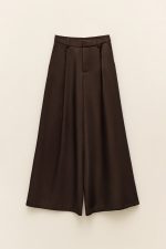 Lisa trousers - satin trousers, brown trousers, palazzo trousers, σατεν παντελονι, παντελονι φαρδυ, καφε παντελονι
