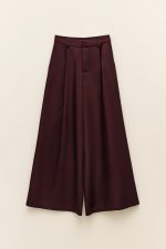 Lisa trousers - satin trousers, burgundy trousers, palazzo trousers, σατεν παντελονι, παντελονι φαρδυ, μπορντο παντελονι