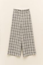 Freddie trousers - lumina trousers, tweed trousers, black and white trousers, palazzo trousers, straight leg trousers, λουμια παντελονι, τουιντ παντελονι, ασπροομαυρο παντελονι